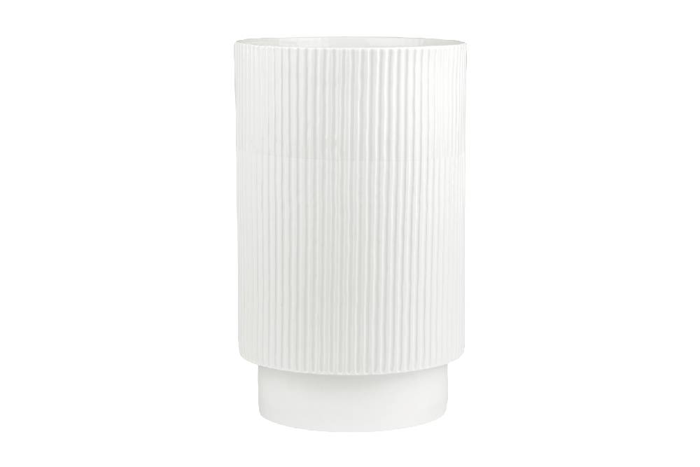 Räder - Vase "Hausfreunde" Groß weiße Vase aus Porzellan in Riffeloptik